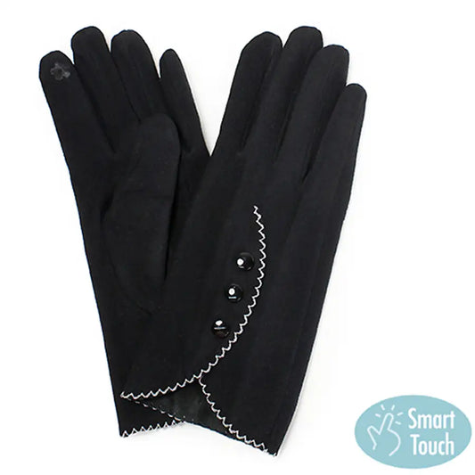 Black Button Gloves