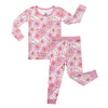 Powerful In Pink Flower Long Sleeve PJ's Bamboo Kids/Toddler Set