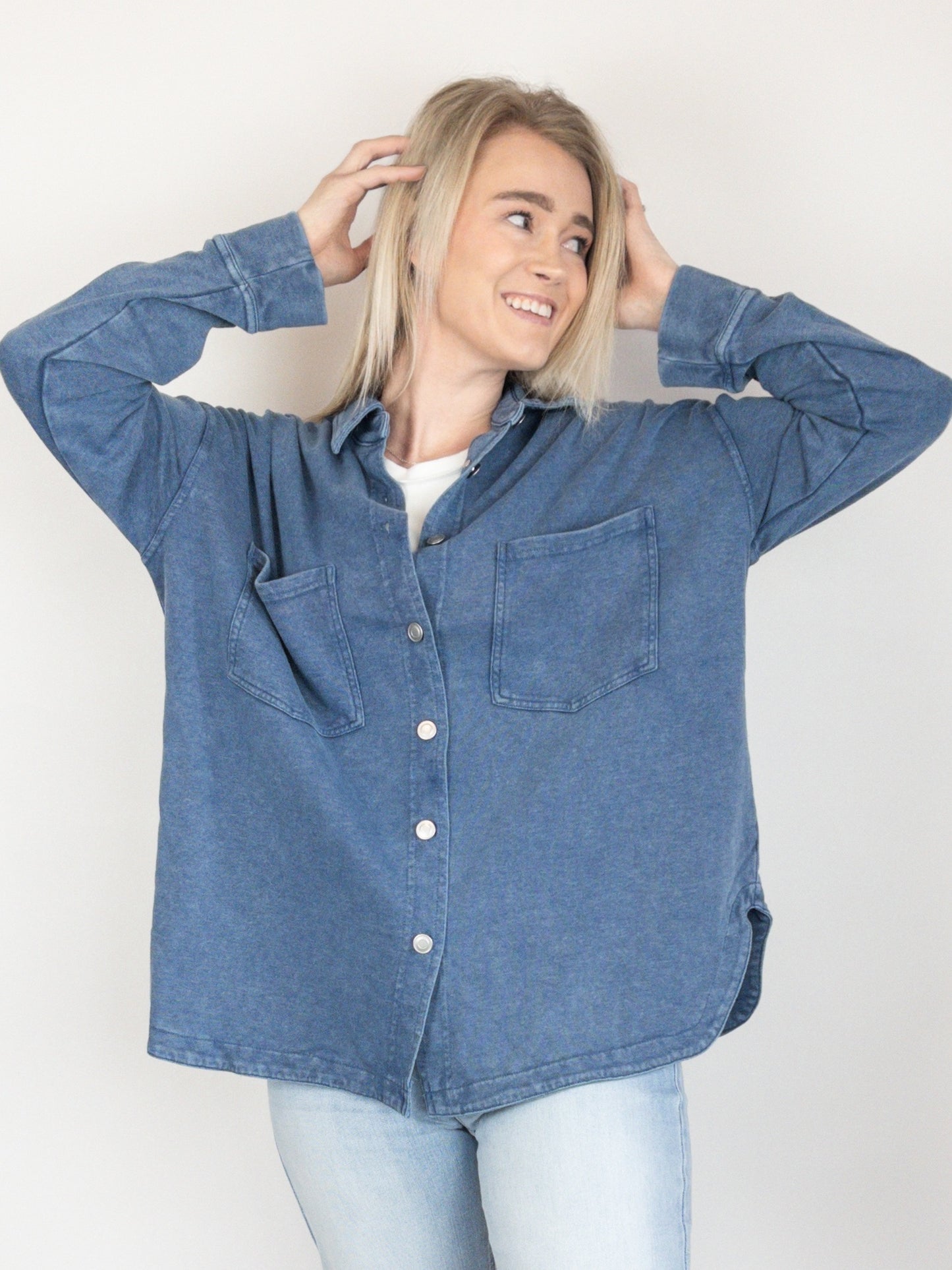 Dark Blue Super Soft Button Down Shirt