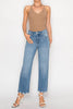 Tummy Control High Rise Straight Leg Jeans - Med Wash