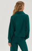 Dark Green Half Zip Collar Sweatshirt