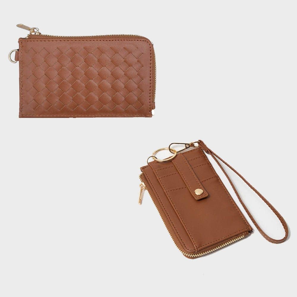 Woven Slim Cardholder Wallet With Wristlet
