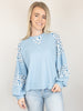 Light Blue Thermal Floral Top