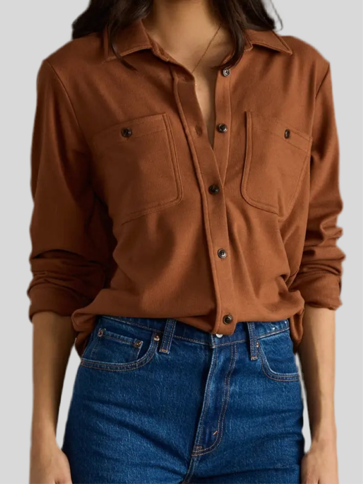 Brown Super Soft Button Up