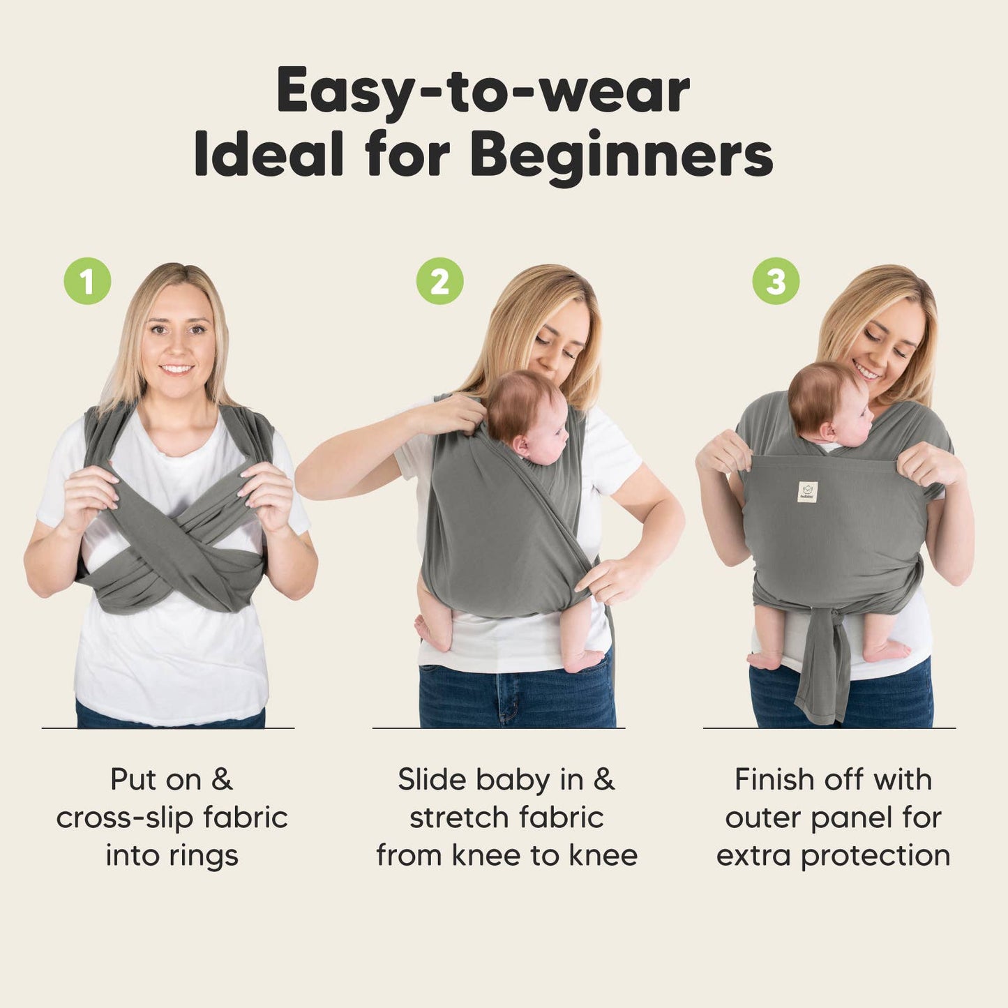 KeaBabies D-Lite Wrap Carrier - Graphite