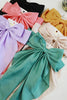 Large Solid Satin French Bow Hair Barrettes