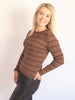 Double Stripe Crewneck Rib Sweater