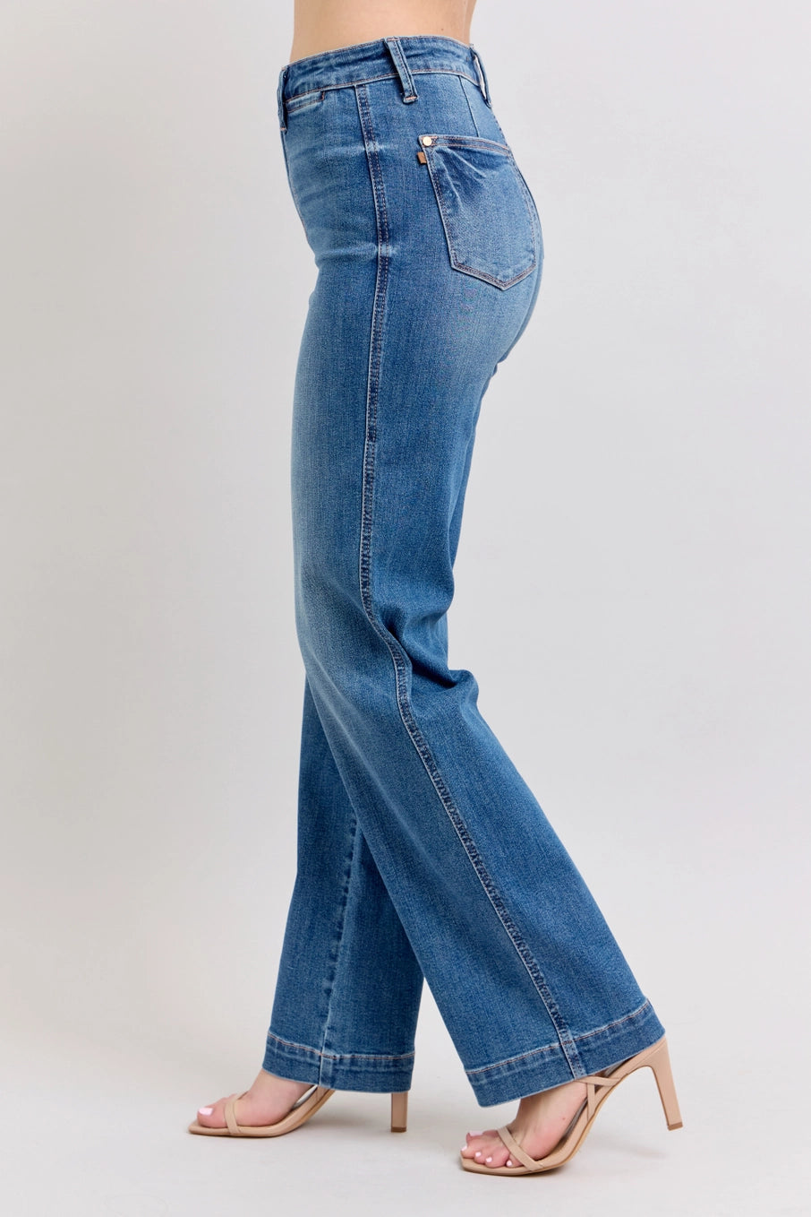 HW Contrast Thread Straight Leg Jean