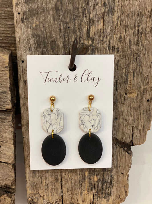 T & C Marble Earrings