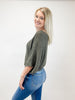 Boat Neck Knit Sweater - Olive