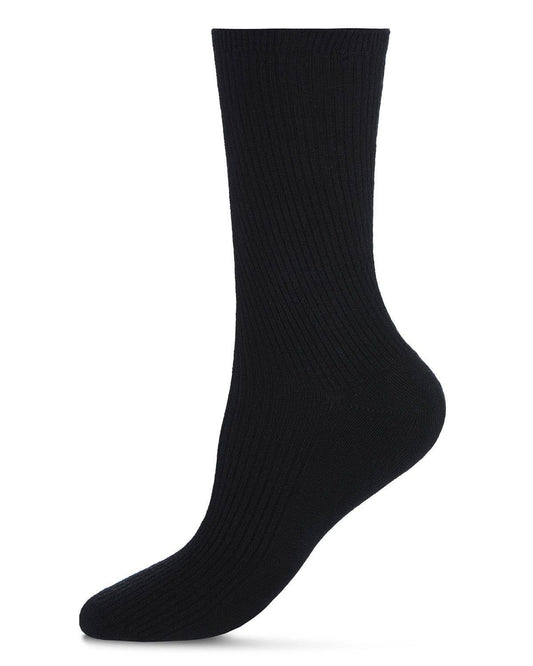 MeMoi Bamboo Flat Ribbed Crew Socks 2-Pack