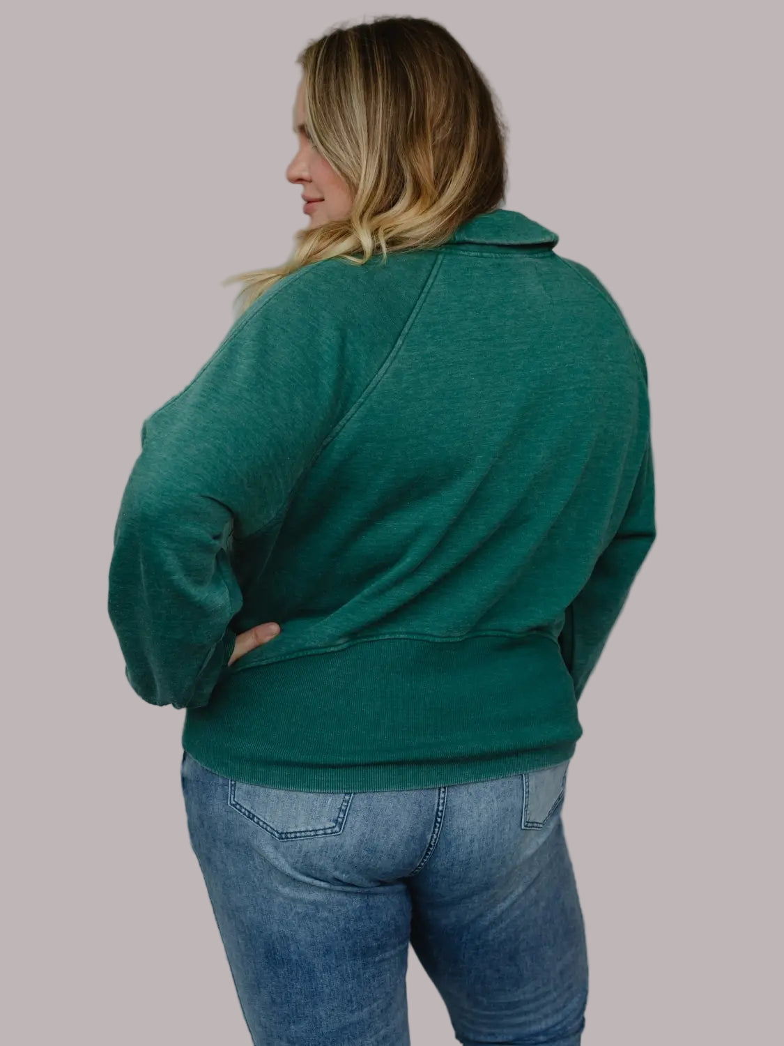 Dark Green Cropped Sweatshirt