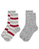 Striped/Solid Cozy Sock 2 Pack