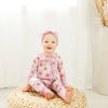 Powerful In Pink (Flower) Bamboo Convertible Romper Zipper Baby Pajamas