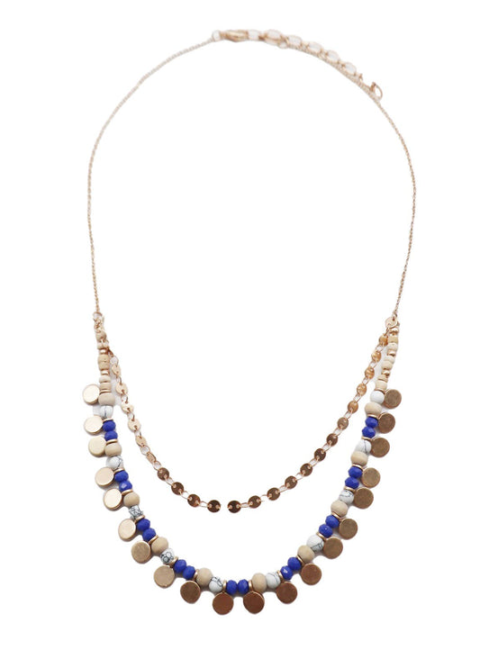 Beaded Layered Necklace: Royal