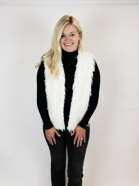 Ivory Eyelash Fur Vest