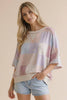 Plus Oversized Flutter Sleeve Patchwork Floral Top