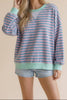 Plus Size Crew Stripe Pullover Top