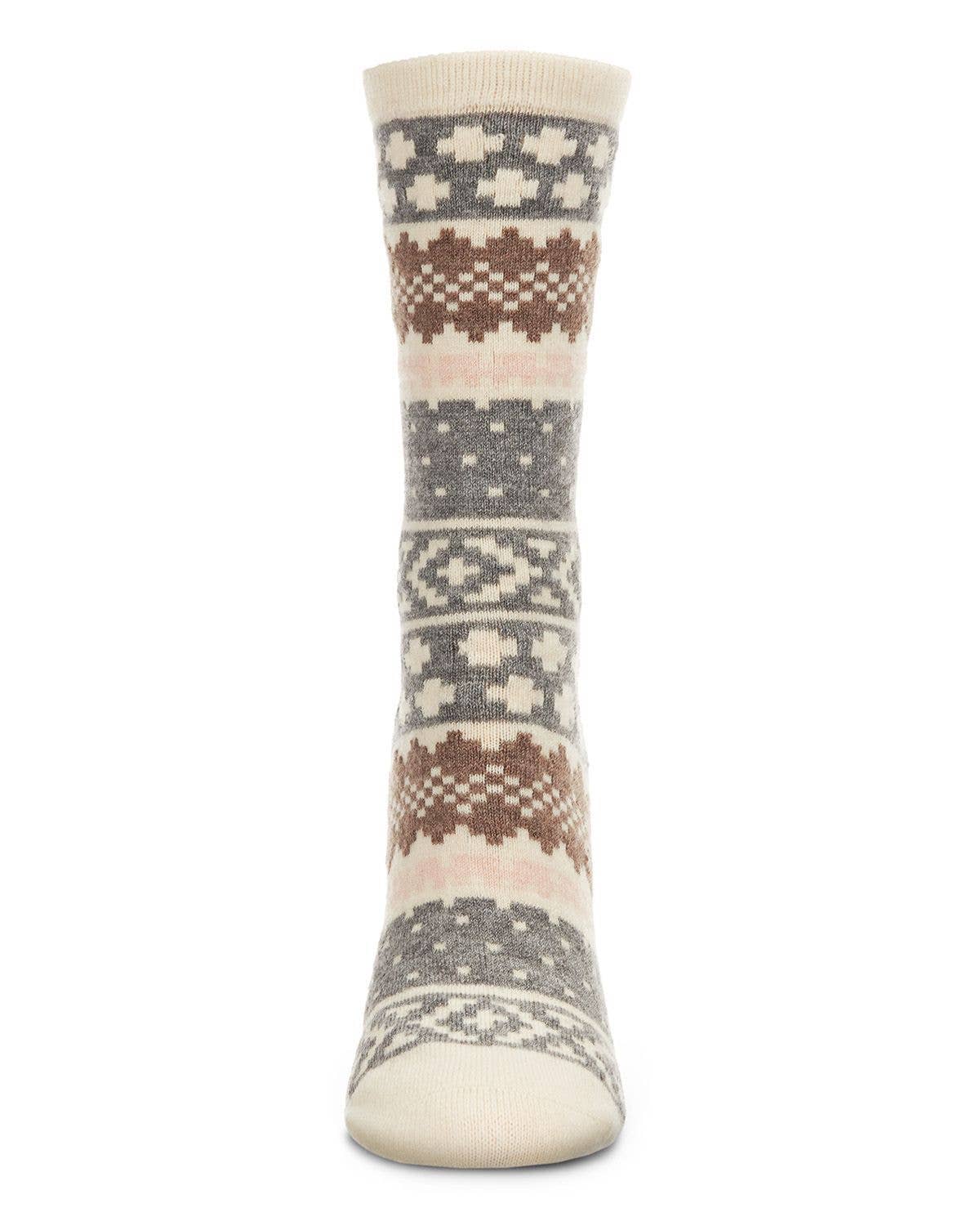 MeMoi Winter Fairisle Cashmere Blend Crew