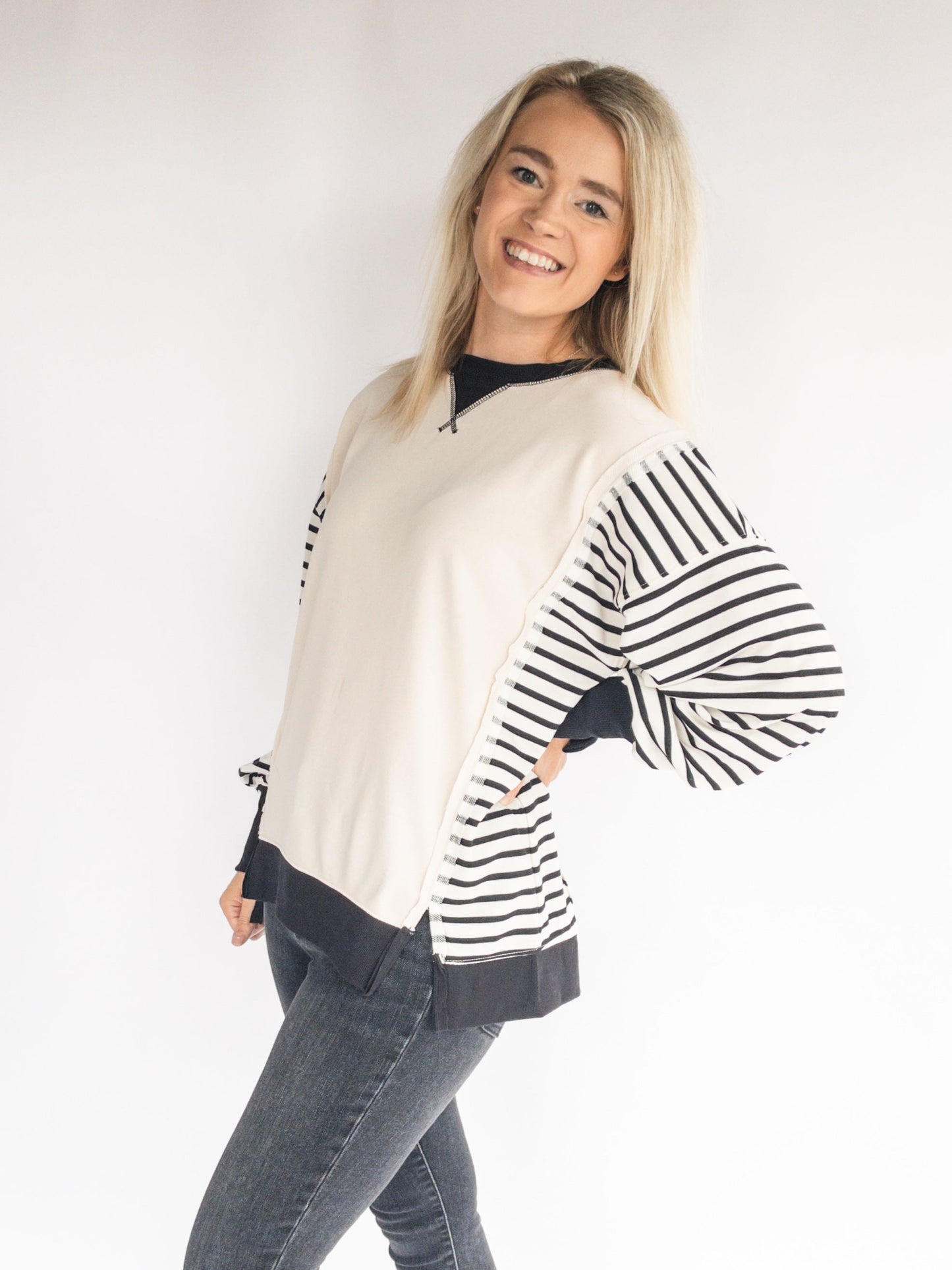 Oversized Striped Top