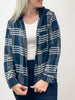 Black + White Hooded Flannel