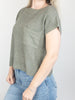 Olive Patch Pocket Dolman Sweater Top