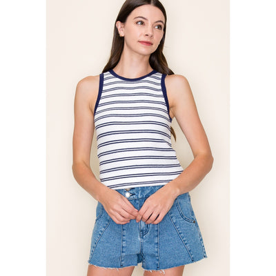 Navy/White Stripe Tank Top