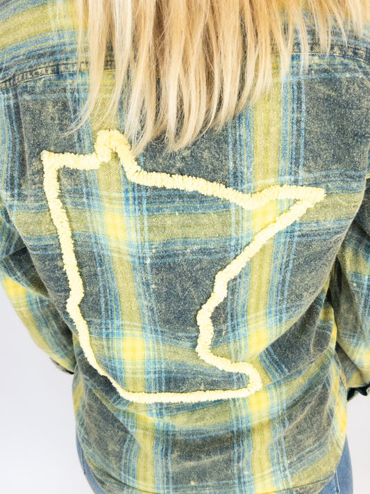 MN Recycled Flannel - Yellow/Blue