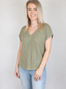 Plus Size Green Ribbed T-Shirt