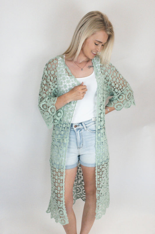 Sage Crochet Cardigan