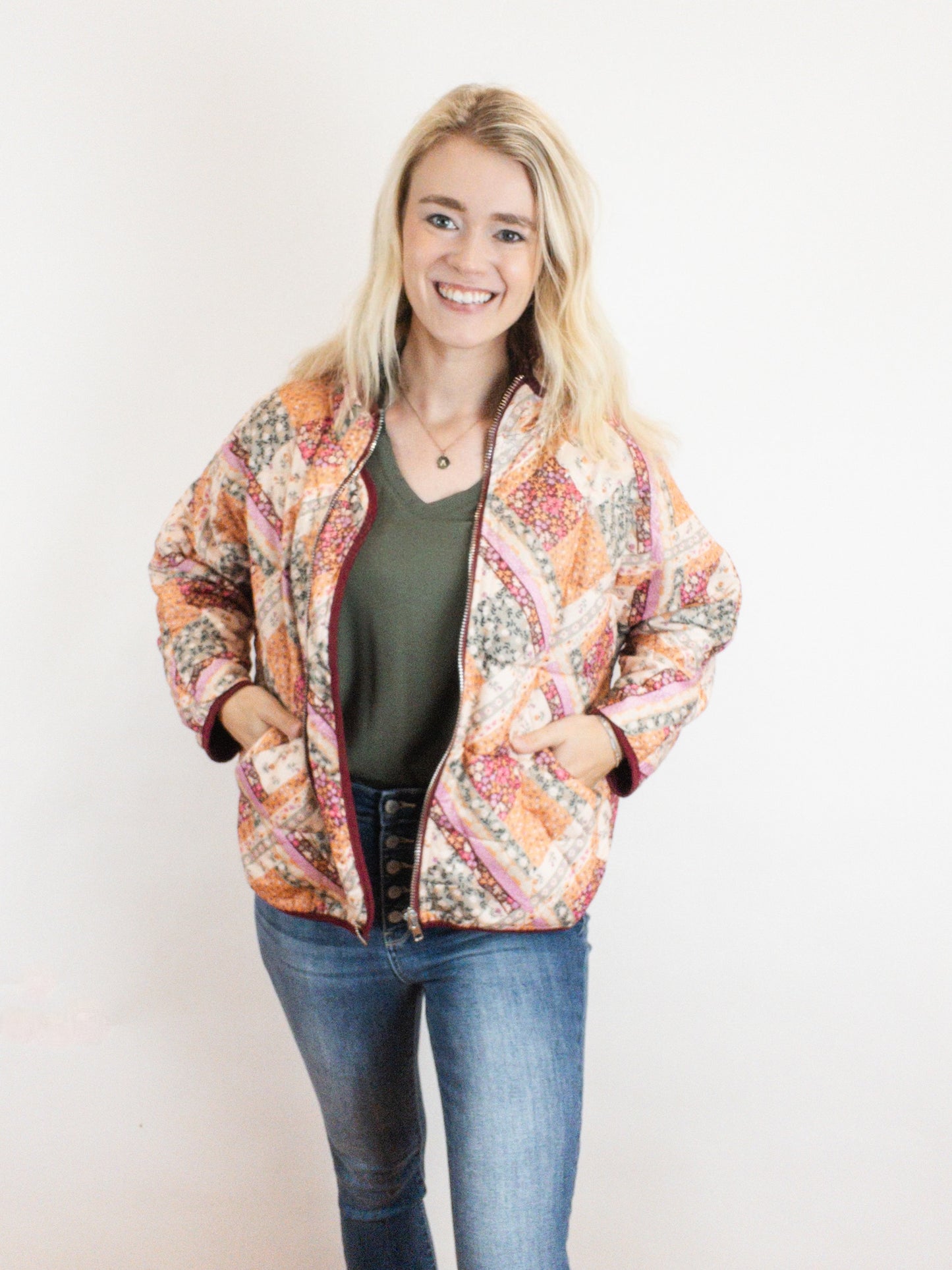 Patch Print Quilted Jacket