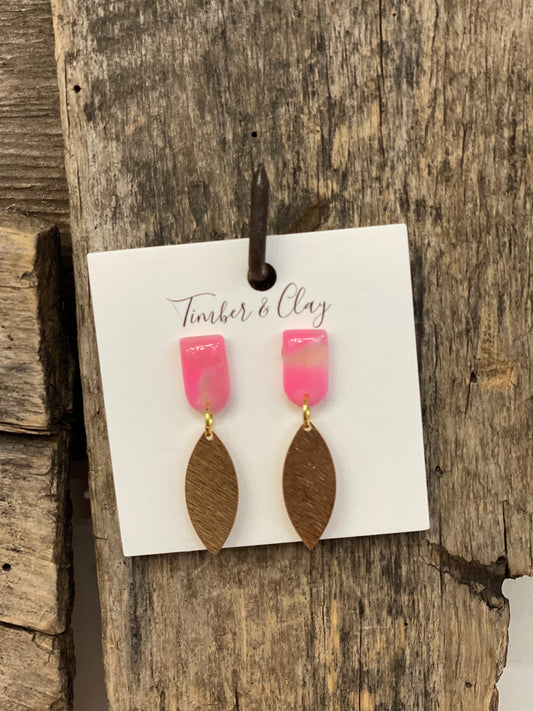 T & C Hot Pink Earrings