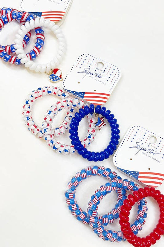 Set Of 3 USA Hair Tie Set