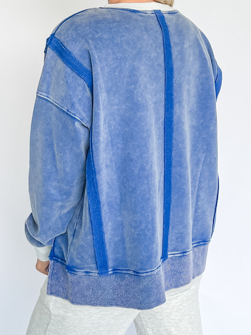 Cobalt Blue Snow Wash Sweatshirt