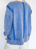 Cobalt Blue Snow Wash Sweatshirt