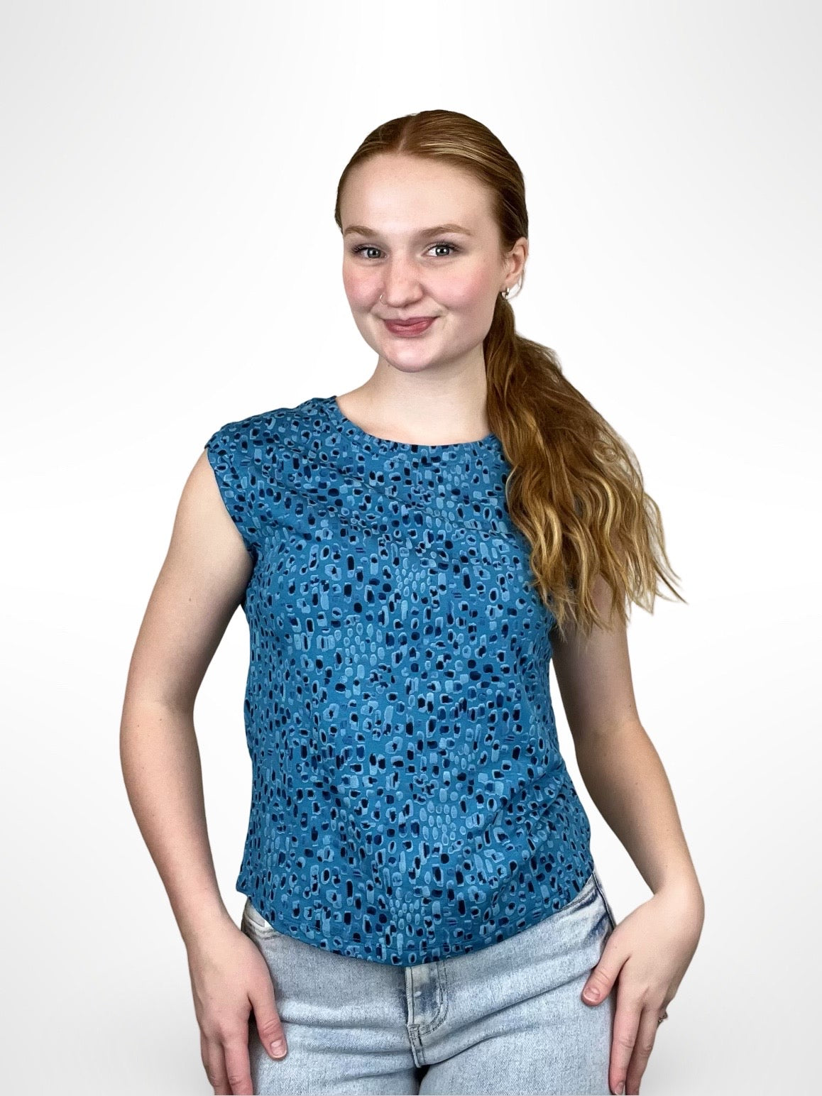 Democracy Blue Printed Top