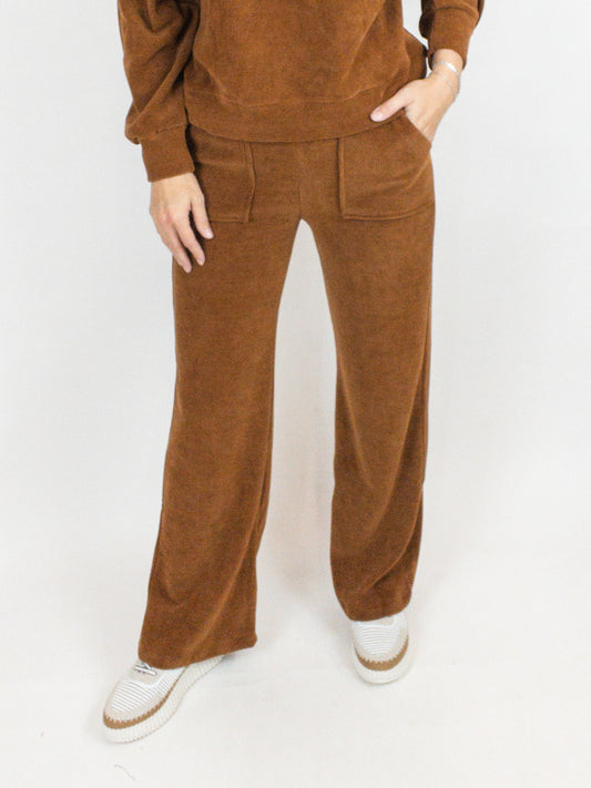 Copper Relaxed Ribbed Corduroy Pants