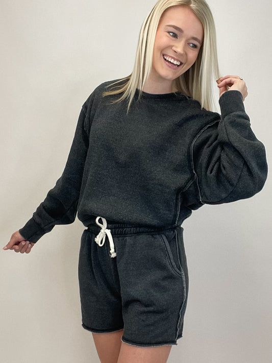 Comfy Crew Sweatshirt - Ash Black