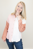 Pink Color Block Button Down