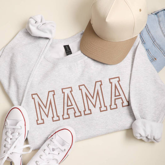 Mama Varsity Puff Print Sweatshirt