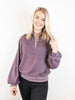 Plum Collared Half-Button Sweatshirt