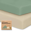 Fitted Mini Crib Sheets, Pack and Play Sheet - Green