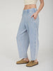Acid Washed Elastic Waist Knit Joggers