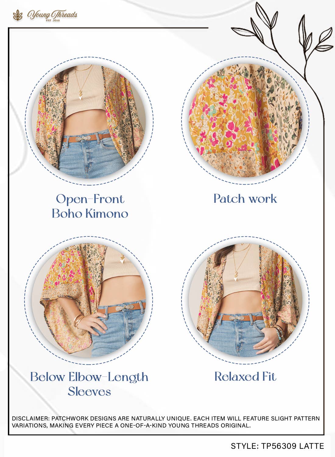 Boho Patchwork Kaftan Kimono Cardigan