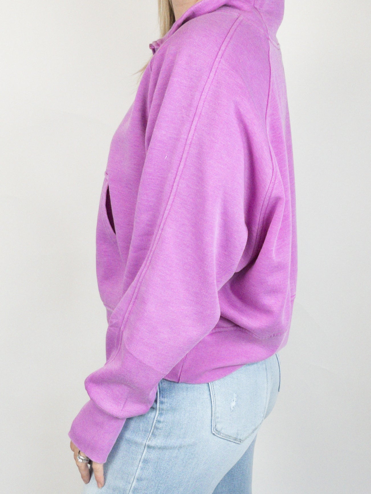 Bright Violet Quarter Zip Sweatshirt