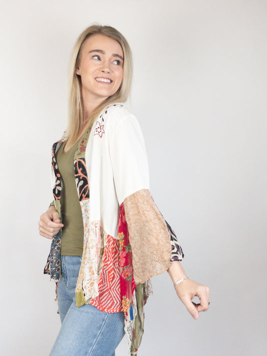 Boho Embroidered Kimono Cardigan