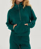 Dark Green Half Zip Collar Sweatshirt