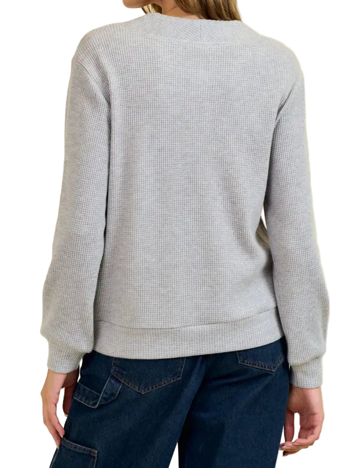 Heather Grey Waffle Knit Top