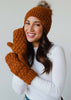 Rust Knit Pom Hat