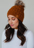 Rust Knit Pom Hat